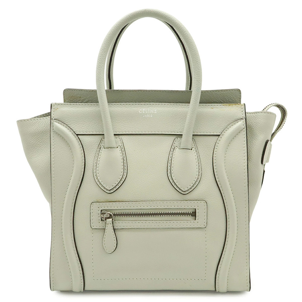 Celine Luggage Tote Shopper Tote Bag Handbag Leather Gray